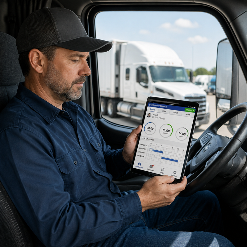 ELD driver service for truck driver using electronic logging device