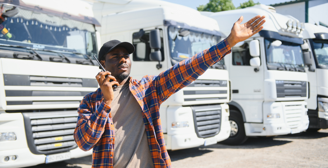 truck driver managing fleet of trucks