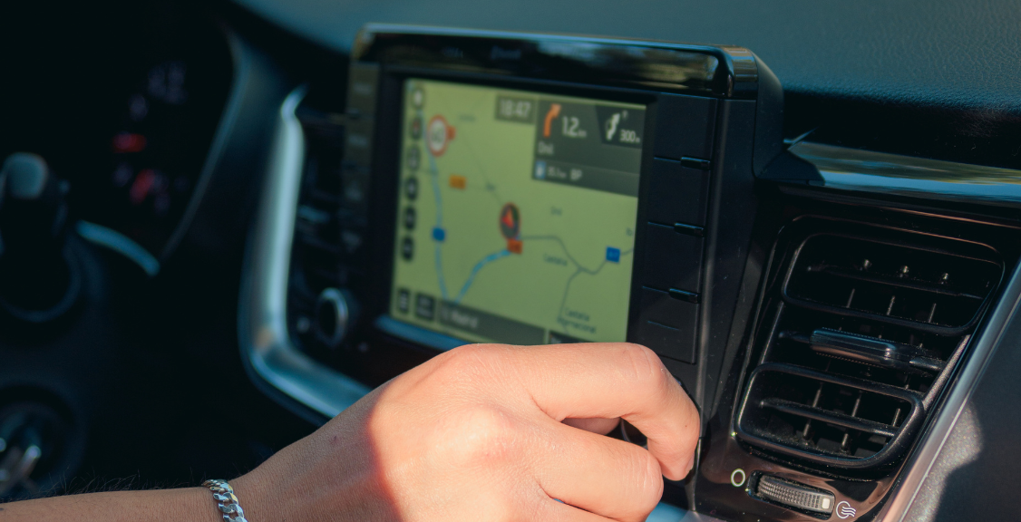 a man checking on the location of the truck