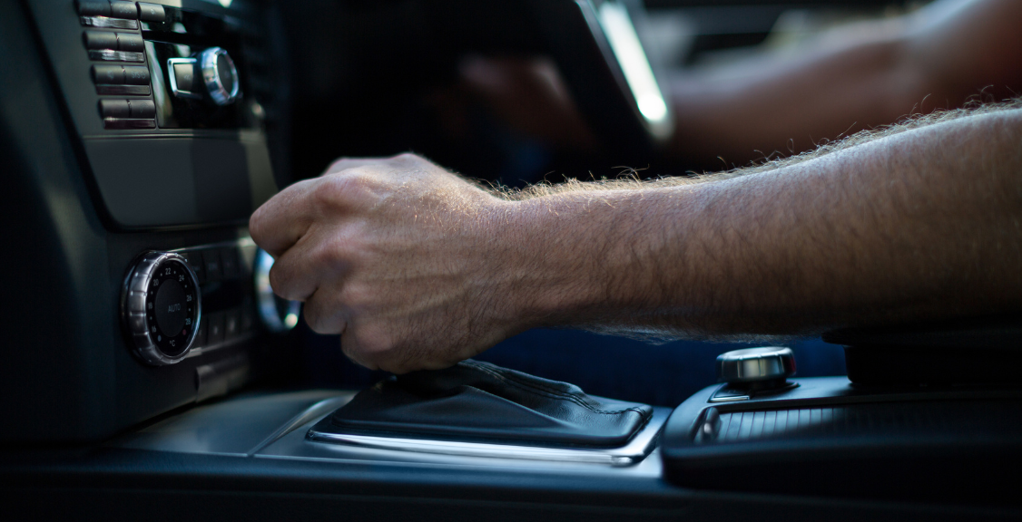 View of the interior of a modern automobile showing the dashboard
