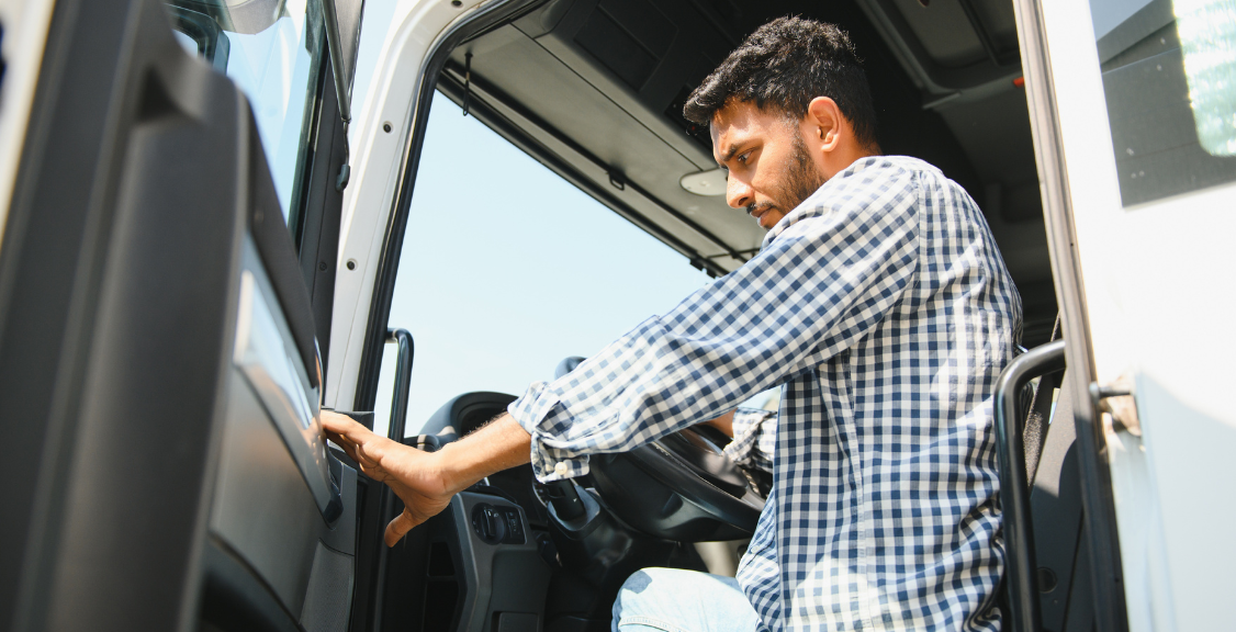 a truck driver going down the truck