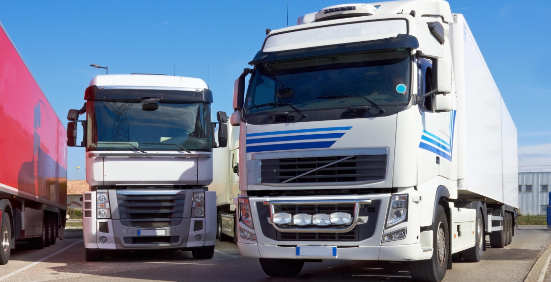 trucks on a parking lot